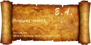 Bogyay Anett névjegykártya